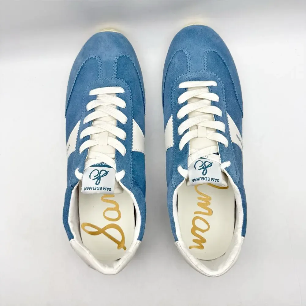 Sam Edelman Womens Isa Casual Sneaker US 11 Blue Suede Signature Collection NWOB